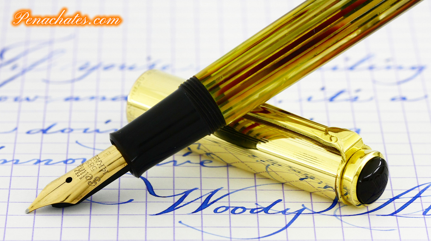Stylo Plume Pelikan 500 Tortoise Light 1950 - Plume Or 14K M, Mécanisme Piston, Occasion Vintage